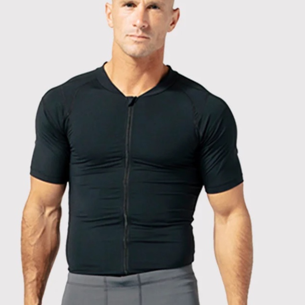 🥑 DFND 3/4 zip men's short sleeve compression shirt black large - Picture 7 of 10